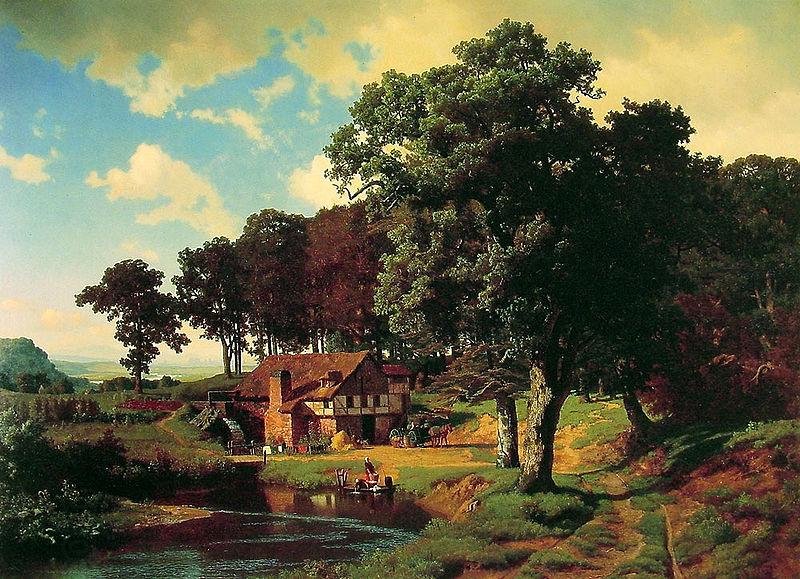 Albert Bierstadt A Rustic Mill (Farm China oil painting art